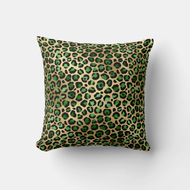 Coussin Emerald et Gold Safari Series Design 8 (Recto)