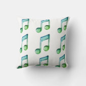 Coussin Emerald Glass Rhythms: Translucent Musical Pattern (Verso)