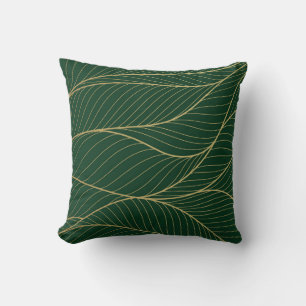Coussin Emerald Gold Elegance : Design de papier peint de