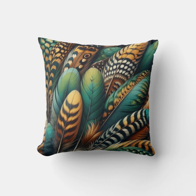 Coussin Emerald Plumage (Recto)
