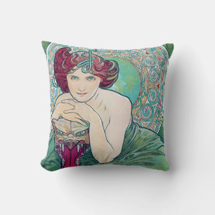 Coussin Emerald (Quatre Joyaux), Alphonse Mucha
