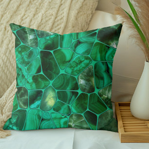 Coussin Emerald Spring - Collage de cellules