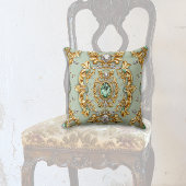 Coussin Emerald sur Gold Leaf