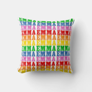 Coussin Emma arc-en-ciel