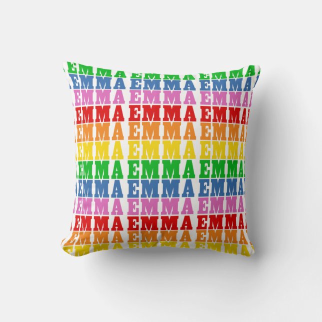 Coussin Emma arc-en-ciel (Recto)
