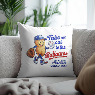Coussin Emmenez-moi au match de baseball drôle Baseball