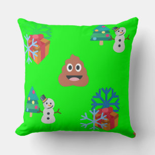 Coussin emoji poop de noël