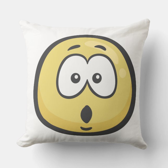 Coussin Emoji : Visage avec la bouche ouverte (Recto)