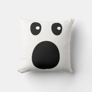 Coussin Emoji visage choqué drôle minimaliste dessin animé