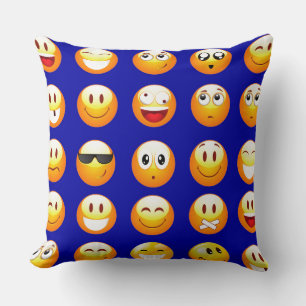 Coussin emojis bleu foncé