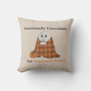 Coussin Émotionnellement indisponible mais festif saisonni