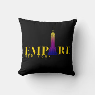 Coussin Empire State Building-New York-Or vibrant