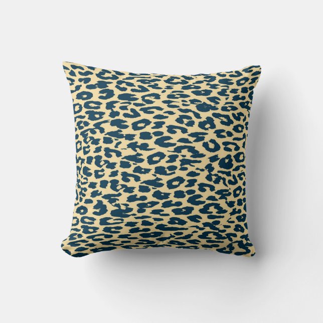 Coussin Empreinte de léopard bleu (Recto)