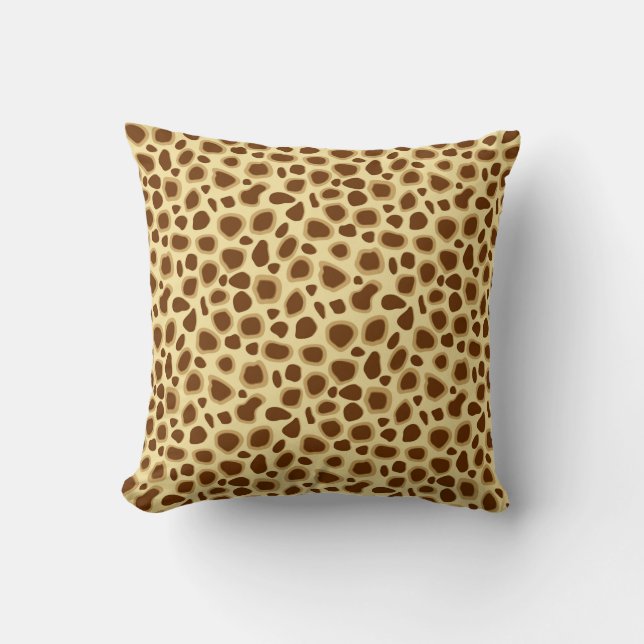 Coussin empreinte de léopard - Chocolat Brown et Chocolat  (Recto)