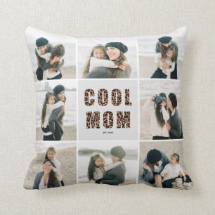 Coussin empreinte de léopard Cool Maman 8 Photo Collage G