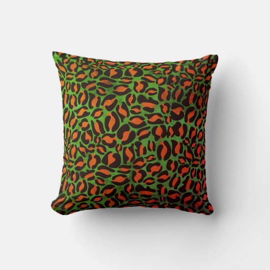 Coussin Empreinte de léopard Motif Classic Jungle Vert Ora (Recto)