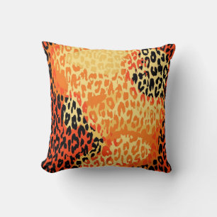 Coussin Empreinte de léopard rétro et design moderne