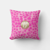 Coussin Empreinte de léopard rose Cheetah Monogram Parties (Recto)