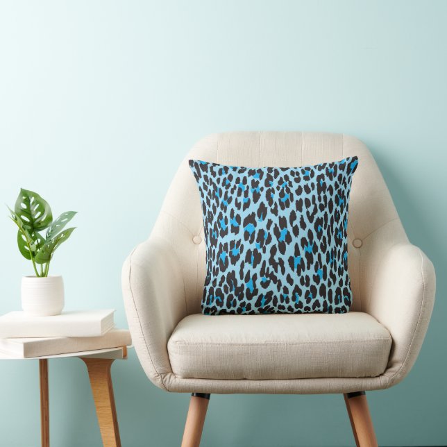 Coussin Empreinte de léopard, Spots de léopard, Leopard bl (Chaise)
