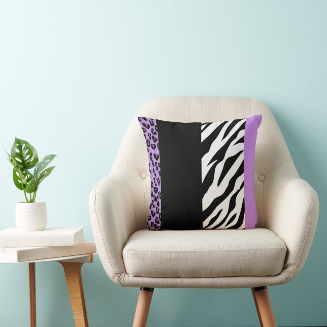 Coussin Empreinte de léopard, Zebra Print, Poster de anima (Chaise)