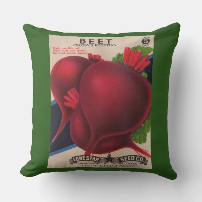 Coussin Empreinte de paquets de semences des années 1950 (Recto)