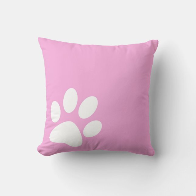 Coussin empreinte de patte animal rose vif (Recto)