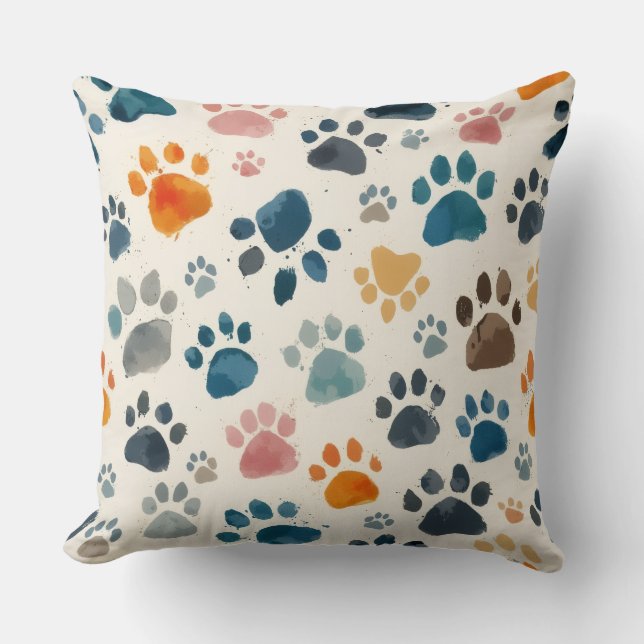 Coussin Empreinte de patte de chien et de chat (Recto)