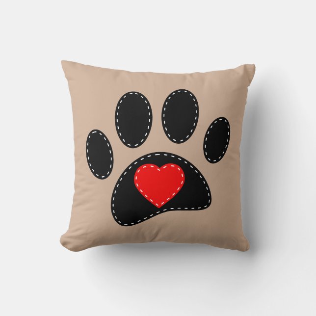 Coussin Empreinte de patte de chien pointu (Recto)