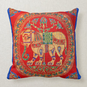 Coussin Empreinte d'éléphants d'Inde orientale