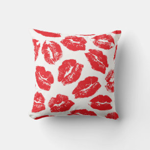Coussin Empreinte Kiss Lèvres rouges : Vintage sans fil