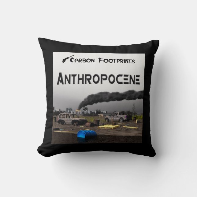 Coussin Empreintes Carbone - Anthropocène (Recto)