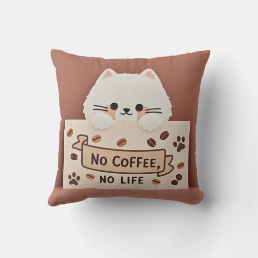 Coussin Empreintes de patte de chat mignon et minuscules e (Verso)