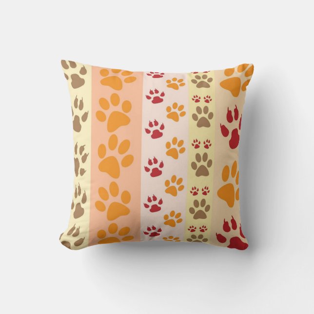 Coussin Empreintes de pattes amoureux de les chiens (Recto)