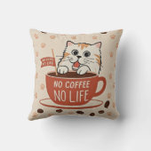 Coussin Empreintes de pattes de chat et grains de café Aff (Verso)