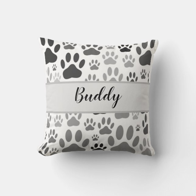 Coussin Empreintes de pattes de chien partout Impression p (Recto)