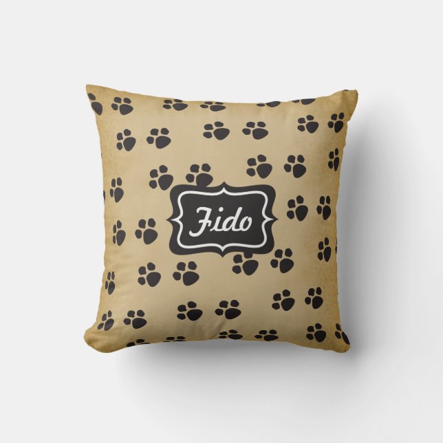 Coussin Empreintes de pattes de chiens (Recto)