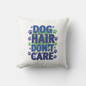 Coussin Empreintes de pattes de chiens bleus, violets et v (Recto)