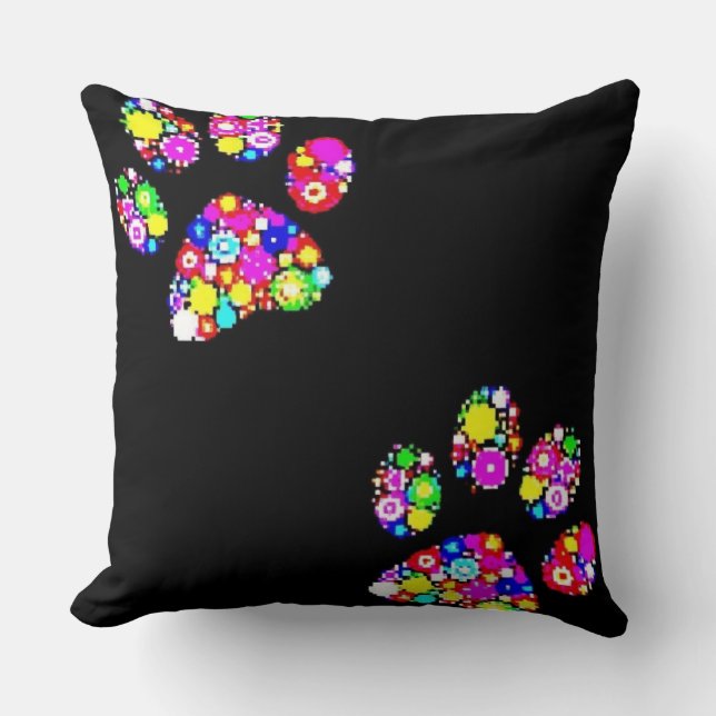 Coussin Empreintes de pattes groovy (Recto)