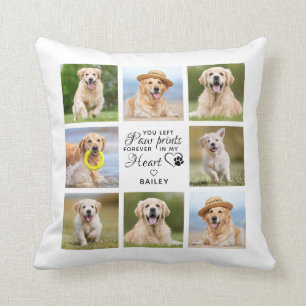 Coussin Empreintes de pattes sur My Heart Pet Memorial Pho