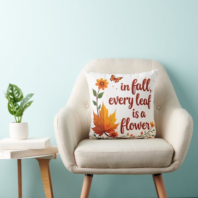 Coussin "En automne, chaque feuille est une fleur" (Chaise)