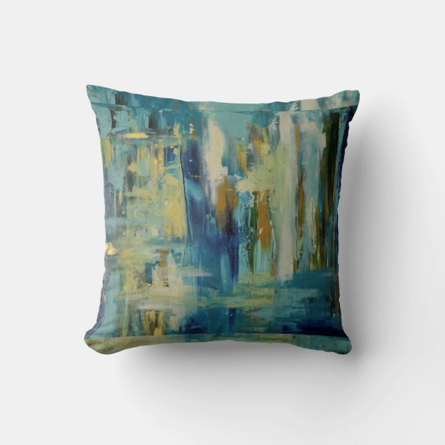 Coussin en bleu et vert (Recto)