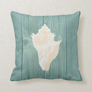 Coussin en bois d'Aqua vintage crème de coquillage