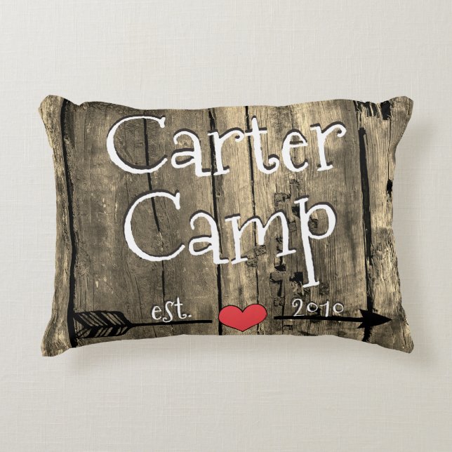 Coussin en bois de signe de camp (Devant)