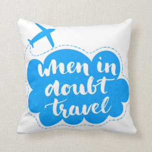 Coussin En cas de doute nuage de voyage