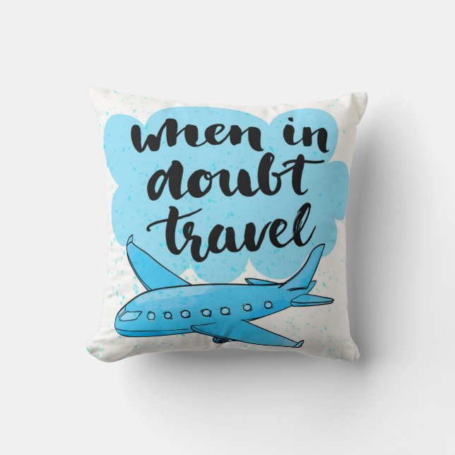 Coussin En cas de doute voyage (Recto)