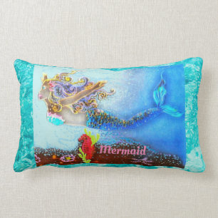 Coussin en coton personnalisé Mermaid Pastel Océan