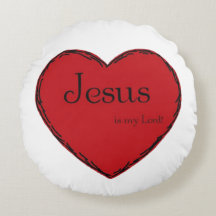 Coussin en coton rond avec coeur