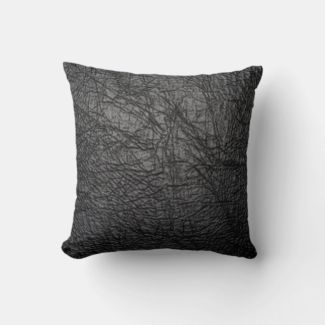 coussin en cuir noir de texture (Recto)