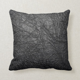 coussin en cuir noir de texture