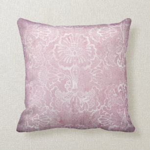 Coussin en dentelle rose